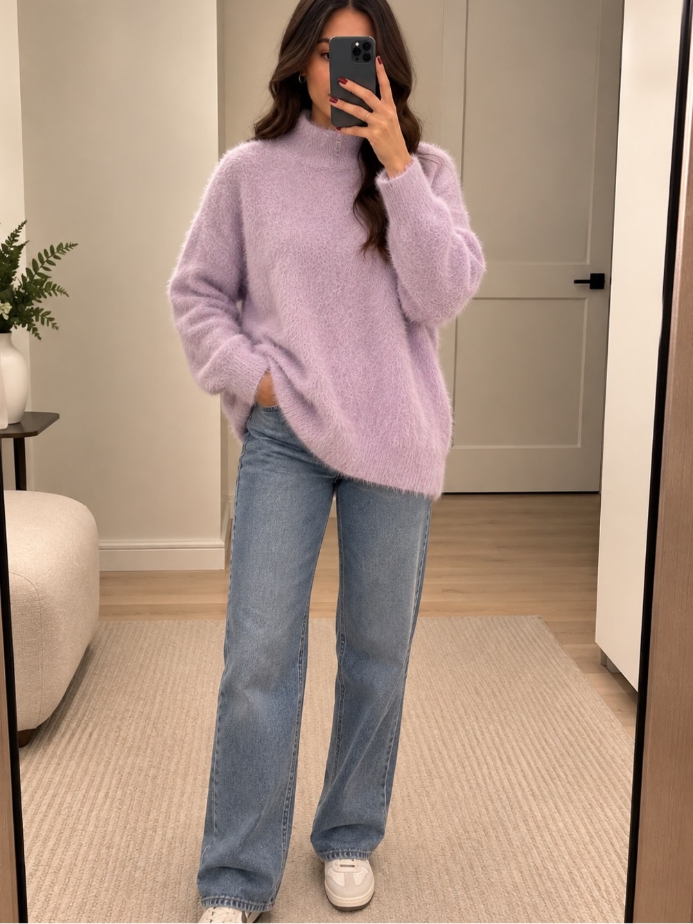 Sweater. French Connection Edith Knits  – Lilac Shimmer - Picture 4 of 7